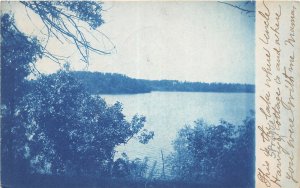 F84/ Walworth Wisconsin RPPC Postcard 1908 Blue Tint Sprague Cottage 2