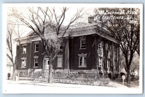 Des Moines Iowa IA Postcard RPPC Photo Post Exchange Building c1940's Vintage