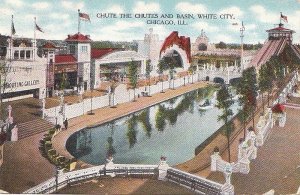 Postcard Chute Chutes Basin White City Chicago IL