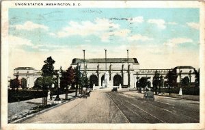 Washington D.C. Union Station WOB Antique WB Postcard Cancel 2c Stamp Railroad 