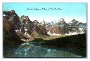 Moraine Lake Valley of the Ten Peaks Alberta AB Canada UNP DB Postcard T6