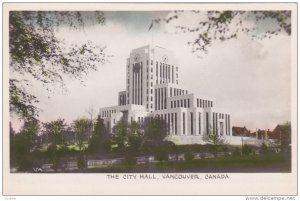 VANCOUVER, British Columbia, Canada, 1924-1953; The City Hall