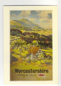 ad2998 - BR - Worcestershire Valley with Village Scene   - Postcard