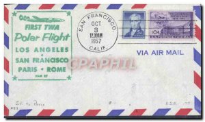 United States Letter 1st flight Polar flight Paris San Francisco Rome March 1...