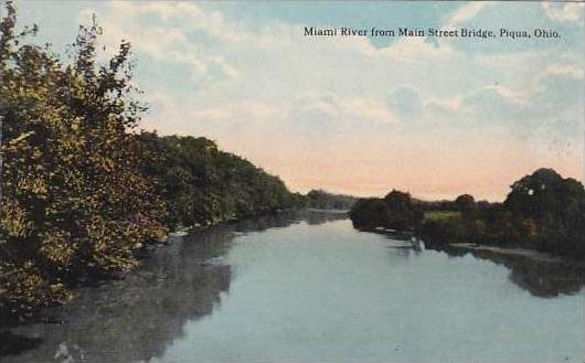 Ohio Piqua Miami River From Main Street Bridge