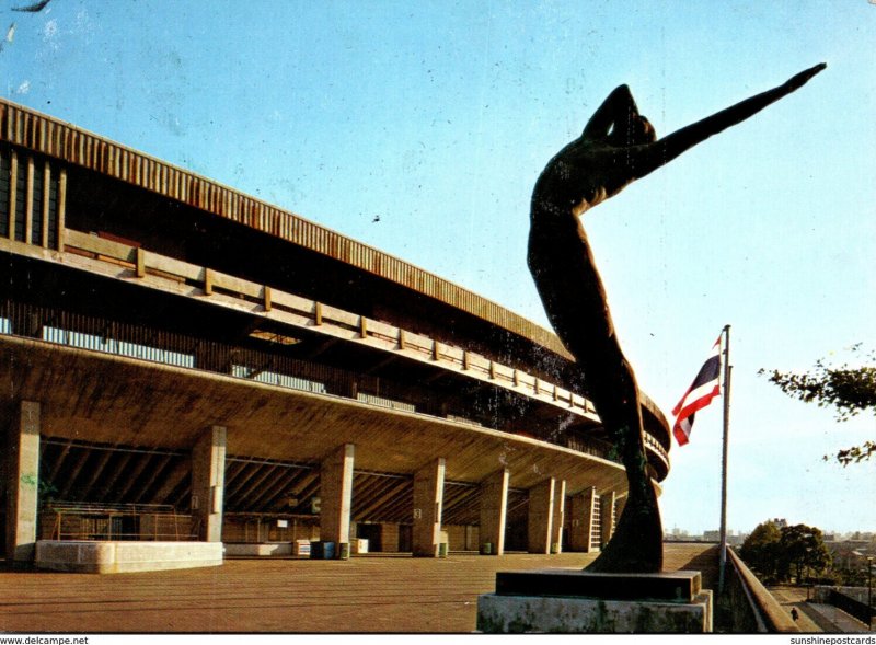 Japan Tokyo National Stadium Promenade and Its Bronze Statue