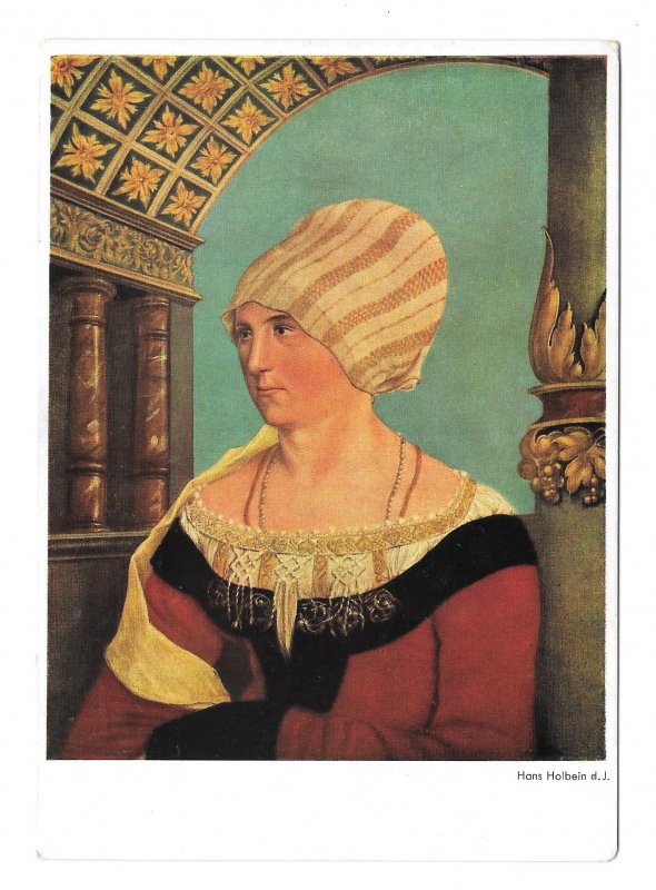 Portrait Wife of Jacob Meyer Burgermeister Hans Holbein Hanfstaengl 4X6 Postcard