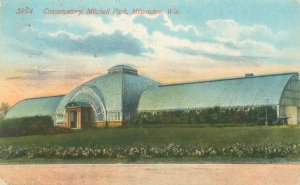 Milwaukee Wisconsin Mithcell Park Conservatory 1914 Postcard Used