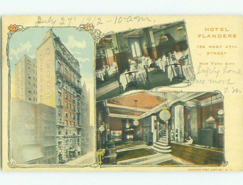 Divided Back FLANDERS HOTEL RESTAURANT New York City NY HQ5421