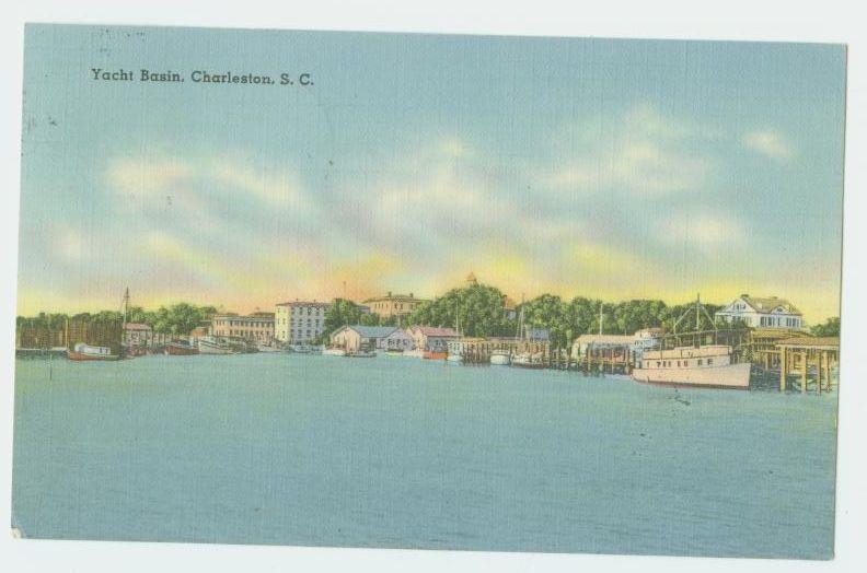 YACHT BASIN & VIEW OF CHARLESTON SC SOUTH CAROLINA