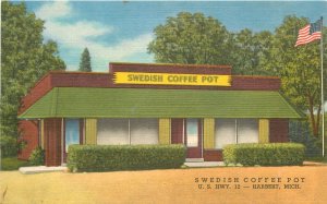 Postcard Michigan Harbert Swedish Coffee Pot occupation linen Teich 23-9910