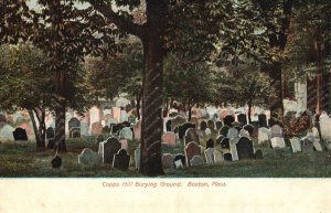 Vintage Postcard Copps Hill Burying Ground Boston Massachusetts MA S. Langsdorf