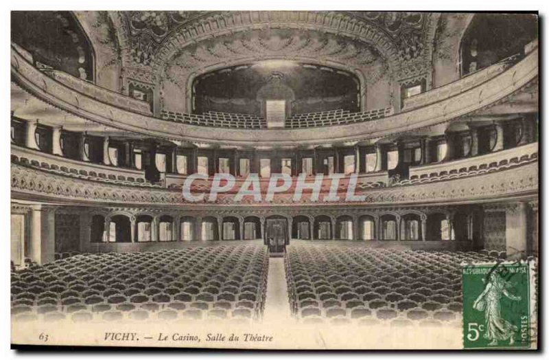 Old Postcard Vichy The casino hall theater