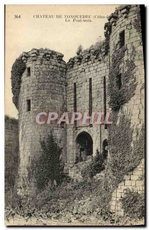 Old Postcard Chateau of Tonquedec The Drawbridge
