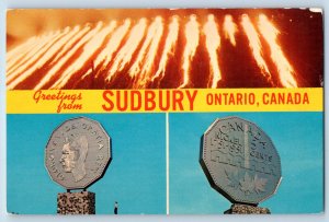 Ontario Canada Postcard Greetings from Sudbury Nickel Park c1960's Multiview