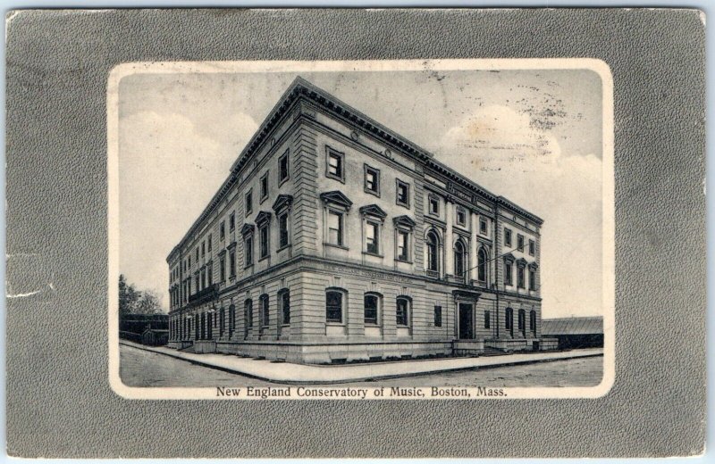 c1910s Boston, Mass. New England Conservatory of Music Litho Postcard MA Vtg A60