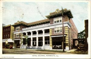 Vintage 1908 Hotel Colonial Monmouth Illinois IL Antique Postcard