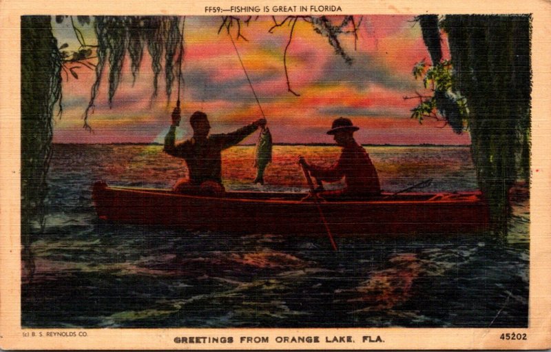 Florida Greetings From Orange Lake Fishing Scene