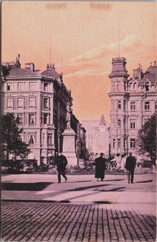 Finland Helsinki Runebergin Esplanaati Helsinfors Vintage Postcard C129