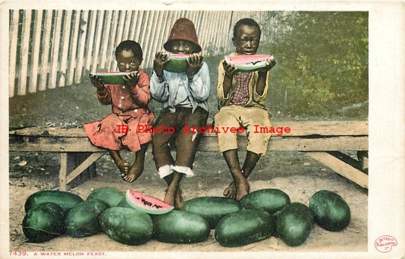 313677-Black Americana, Detroit Photographic No 7439, A Watermelon Feast
