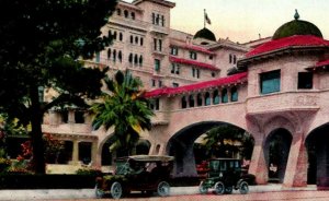 Hotel Green Pasadena CA Archway c1920s Autos California Van Ornum postcard P5 