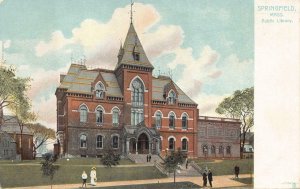 PUBLIC LIBRARY SPRINGFIELD MASSACHUSETTS POSTCARD (c. 1905)