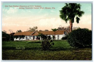 c1910 Old Fort Dallas Quarters of US Soldiers Miami Florida FL Postcard