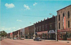 Postcard 1960s Michigan Sturgis East Chicago Street autos Avery 22-12533