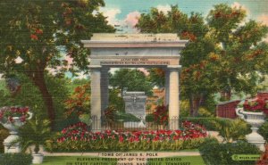 Vintage Postcard 1943 Tomb of James K. Polk State Capital Grounds Nashville TN