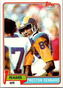 1981 Topps Football Card Preston Dennard Los Angeles Rams sk60424