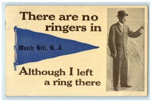 1912 There Are No Ringers Pennant In Watch Hill Rhode Island RI Antique Postcard