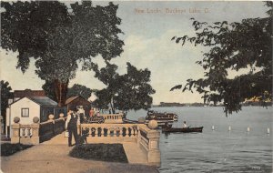 J68/ Buckeye Lake Newark Ohio Postcard c1910 New Locks Boats 276