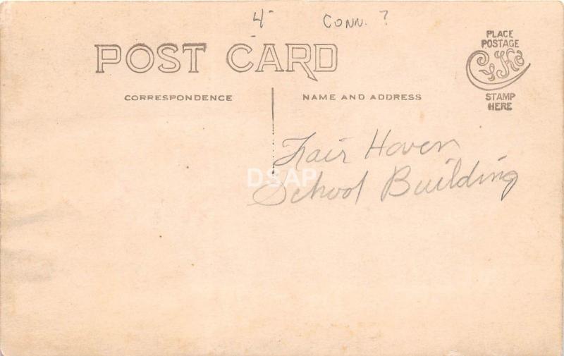 B95/ Fair Haven? Connecticut New Haven RPPC Real Photo Postcard c1910 School