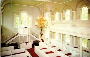 Old First Church Of Bennington Interior Old Bennington Vermont Chrome Postcard 