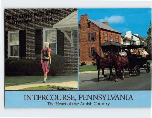 Postcard Amish Post Office & Buggy Tours Intercourse Pennsylvania USA