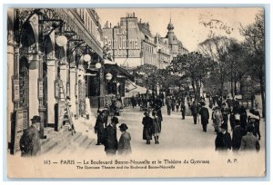 1920 Boulevard Bonne-Nouvelle Gymnase Theater Paris France Antique Postcard