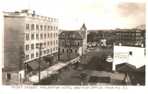 Vintage Postcard Real Photo Front Street Malaspina Hotel & Post Office RPPC