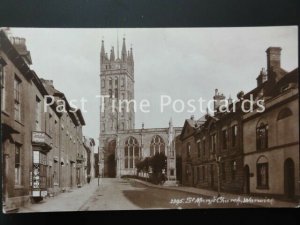 WARWICK St Marys Church showing POST CARD SHOP - Old RP Postcard