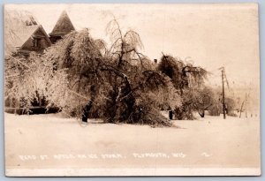 K45/ Plymouth Wisconsin RPPC Postcard c1910 Storm Disaster Conover 109