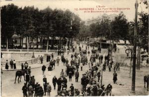 CPA AK NARBONNE-Le Pont de la Concorde et le Boulevard Gambetta (260821)