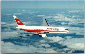 Airplane TWA-Trans World Airlines Boeing 767 Twin-Aisle Seating Postcard