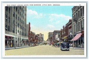 c1940 Main Street From Markham Classic Cars Little Rock South Dakota SD Postcard