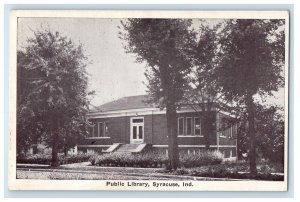 c1940's Public Library Syracuse Indiana IN Auburn Postcard Mfg. Postcard 