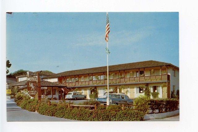 Monterey CA Motel Pool Old Cars Postcard