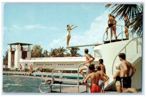1960 Diving Woman Scene in Lido Beach Casino Sarasota FL Posted Postcard