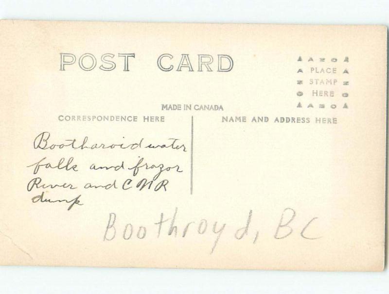 Pre-1918 rppc NICE VIEW Boothroyd Boston Bar & North Bend & Hope BC W1092