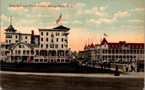 Postcard West End and Plaza Hotels in Asbury Park, New Jersey