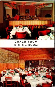 USA Tom Brown's Coach Light Restaurant Chicago Illinois Chrome Postcard 09.96