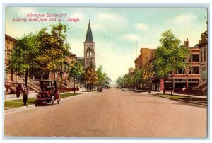 1911 Michigan Boulevard Looking North from 22nd St. Chicago Illinois IL Postcard