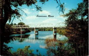 Suwannee River Bridge Stephen Foster Song Postcard Dexter Jacksonville FL VTG 